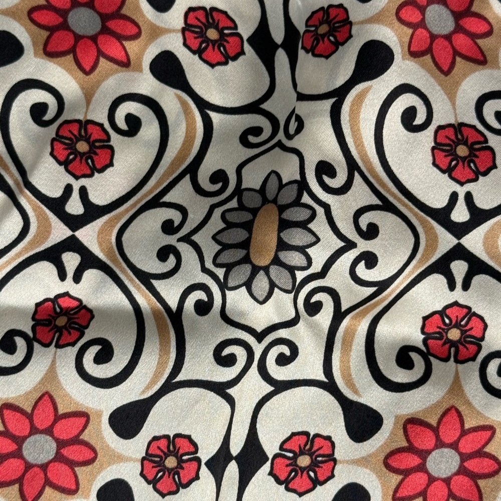 Odd Molly Unincorporated 100% Silk Boho Geometric Floral Tunic Top Size 3 L - Picture 8 of 12